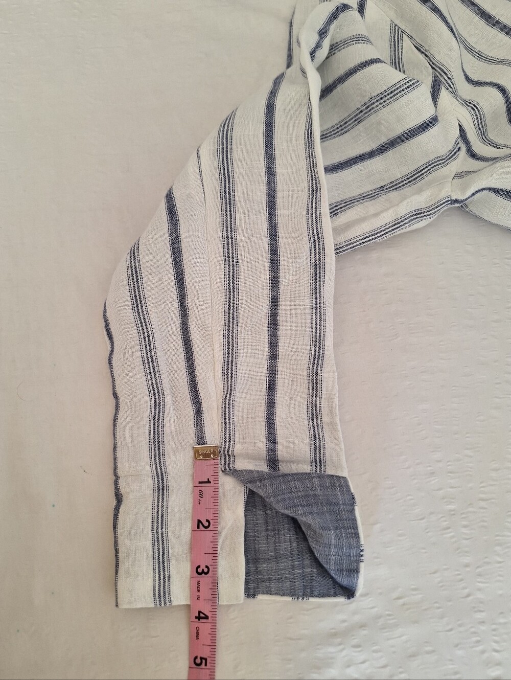 NWT Chico's White and Blue Striped Cropped Blazer - Picture 6 of 11